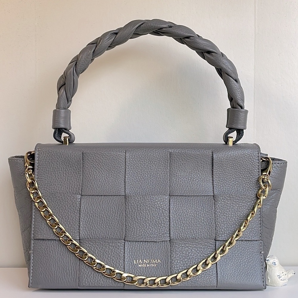 LIA NUMA Genuine Leather Shoulder Bag Made In Italy